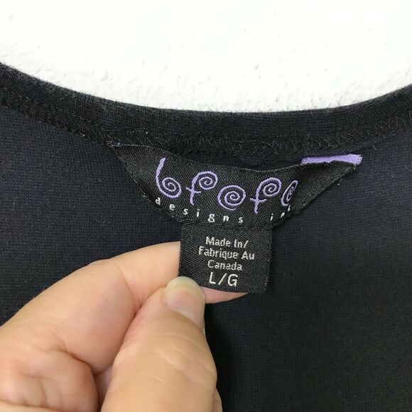 Bfofo Designs Midi Dress Size L Black Short Sleeve Cotton Hieroglyphics Womens - Picture 7 of 9